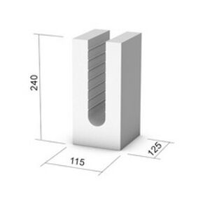 Vápenno-pieskový prvok, U-profil KMB SENDWIX 2DF-U (240x115x113 mm)